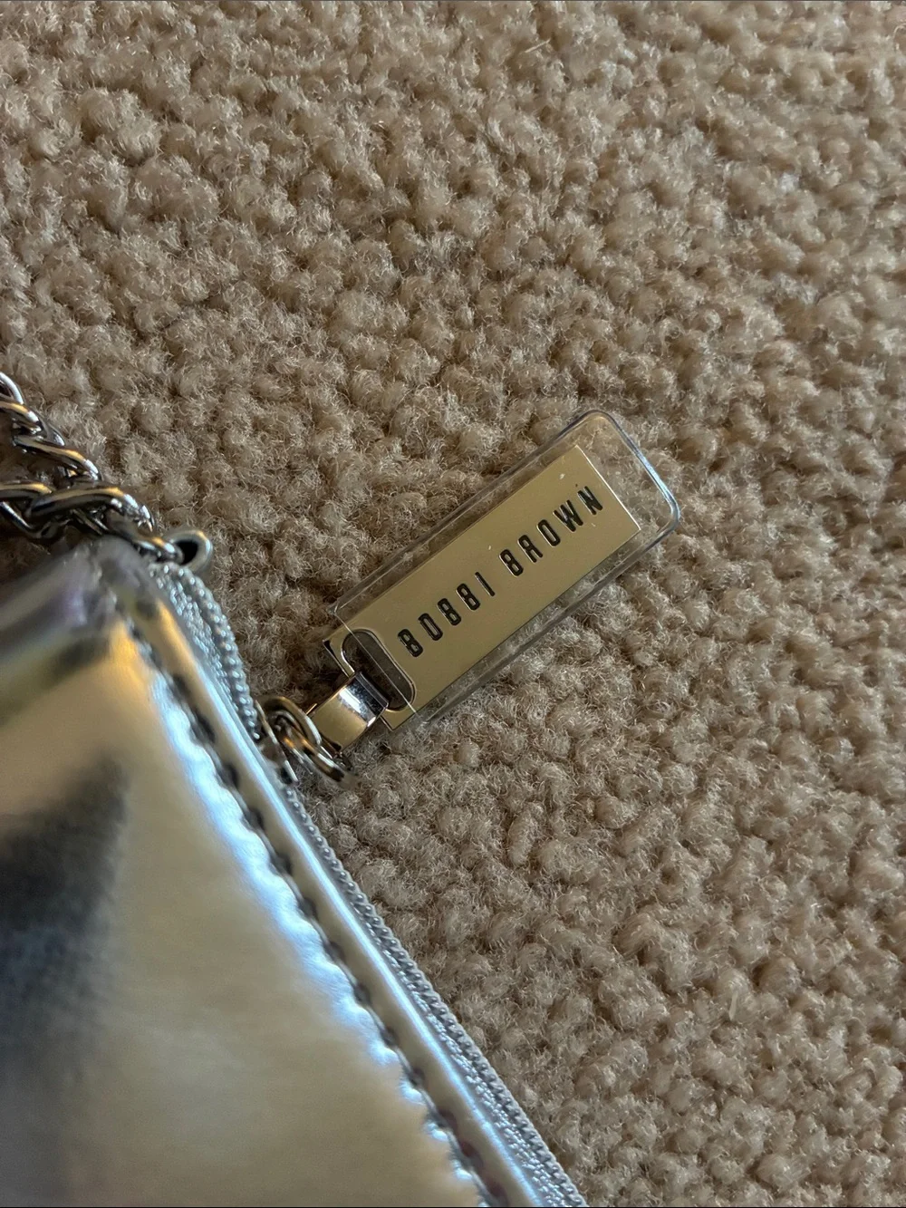 Bobbi Brown Metallic Silver Wristlet Clutch/Makeup Bag